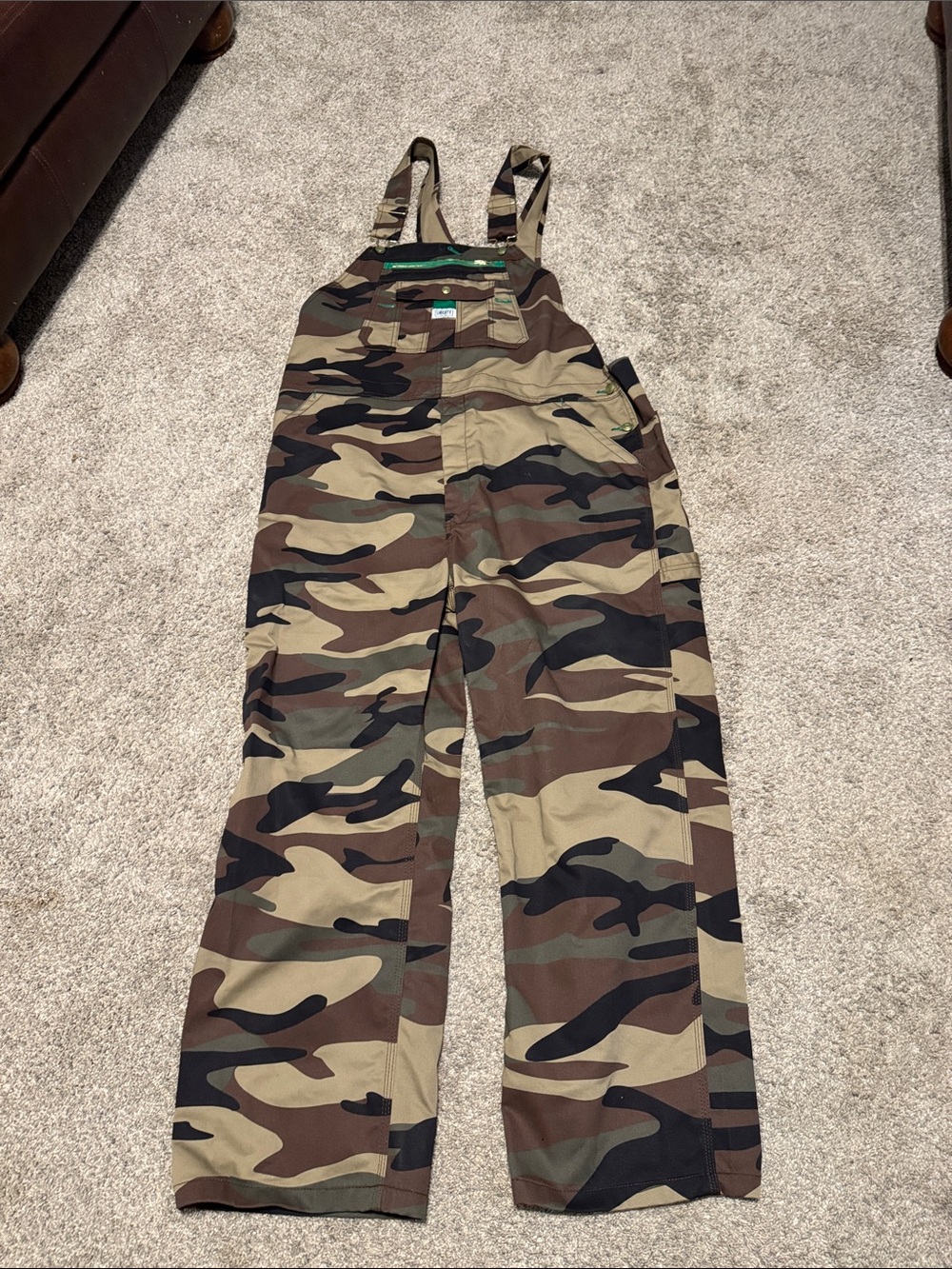 liberty Camouflage Utility Overalls - Brown & Green 44x 30 like new
